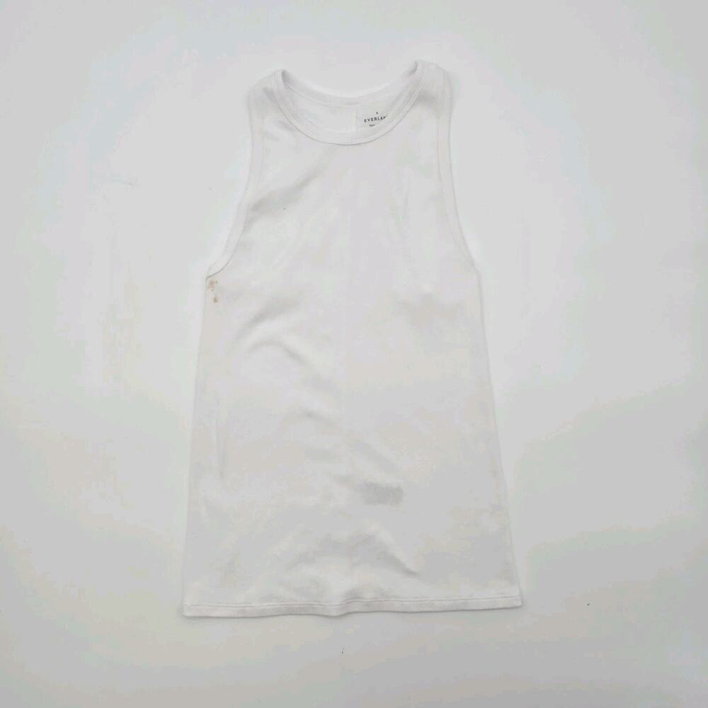 Everlane Tank Top Womens Small White The Pima Micro Rib Supima Racerback